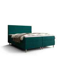 BOXBETT FLO mit Matratze H3, Bonell und Topper 180x200 Itaka 39 - Grün, Holz/Textil (180/200cm) - Bedante