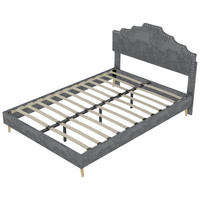 POLSTERBETT 140/200 cm DE-35412 mit weichem Kopfteil Grau - Grau, Metall (140/200cm) - ComfortXL