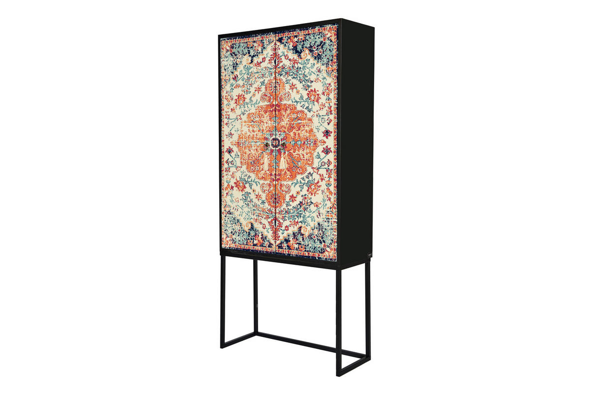 HIGHBOARD aus MDF ALVA VINTAGE RUG - Beige/Orange, Holzwerkstoff (75/164.5/45cm) - RNT By Really Nice Things