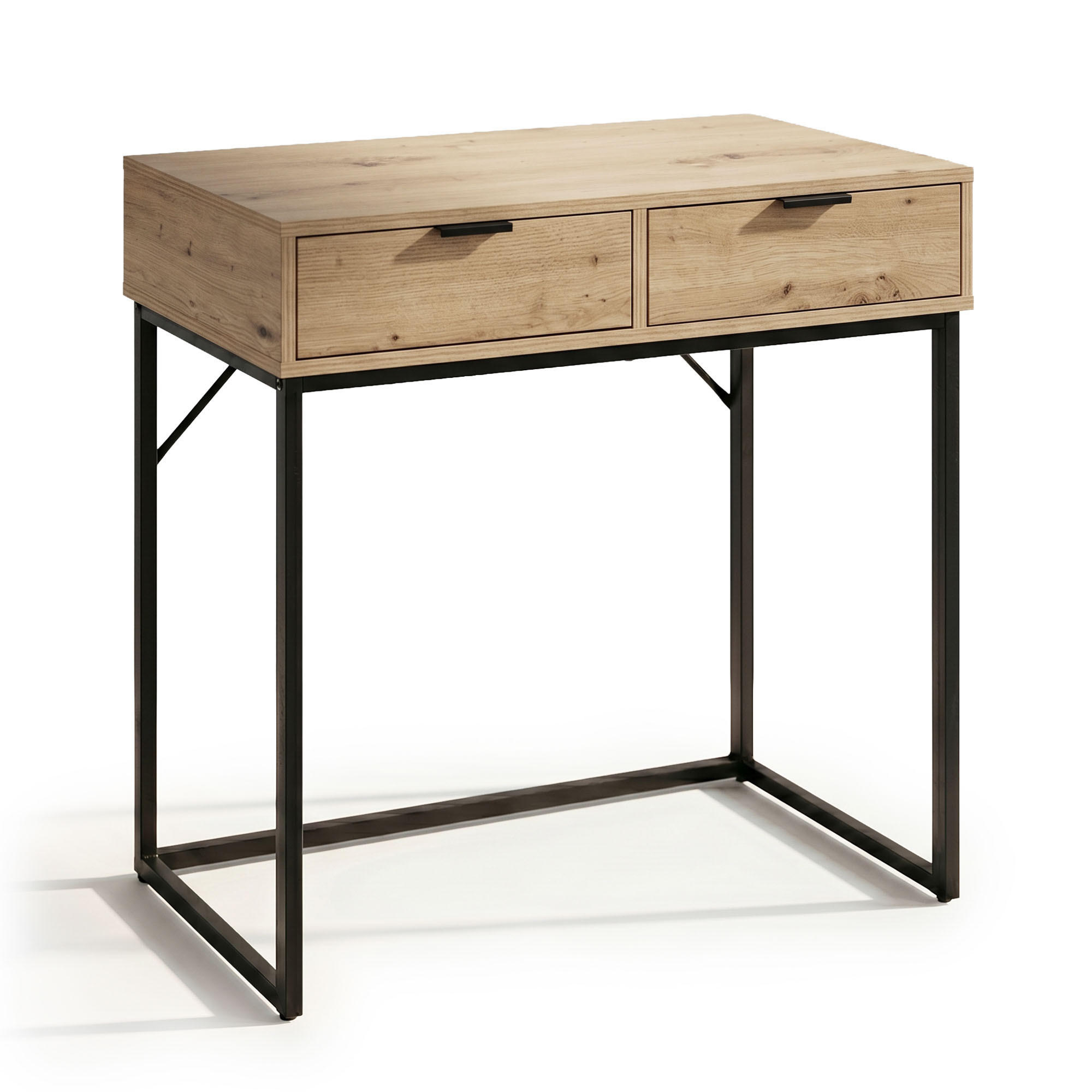 KONSOLENTISCH ELANO 80 cm Artisan Eiche - Schwarz/Eiche Artisan, Holzwerkstoff (35/80/80cm) - Akord