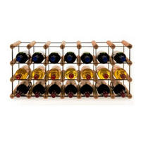 WEINREGAL Vinotega Mod Metal 32,5x72,5x24,5 cm 7x3 Flaschen Massives Kiefernholz Braun Geölt - Braun, Holz (72.5/32.5/24.5cm) - PROREGAL