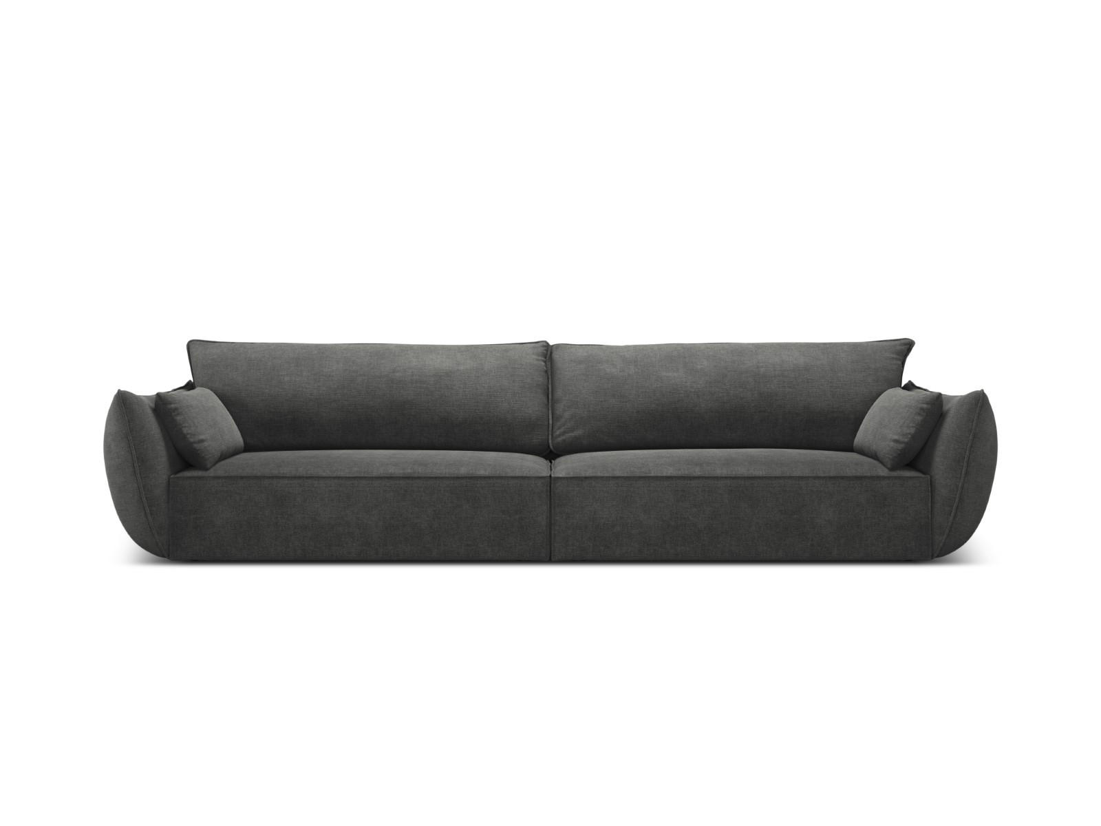 SOFA Kaelle aus Chenille-Stoff dunkelgrau 4 Sitzplätze - Dunkelgrau, Textil (110/85/248cm) - Micadoni