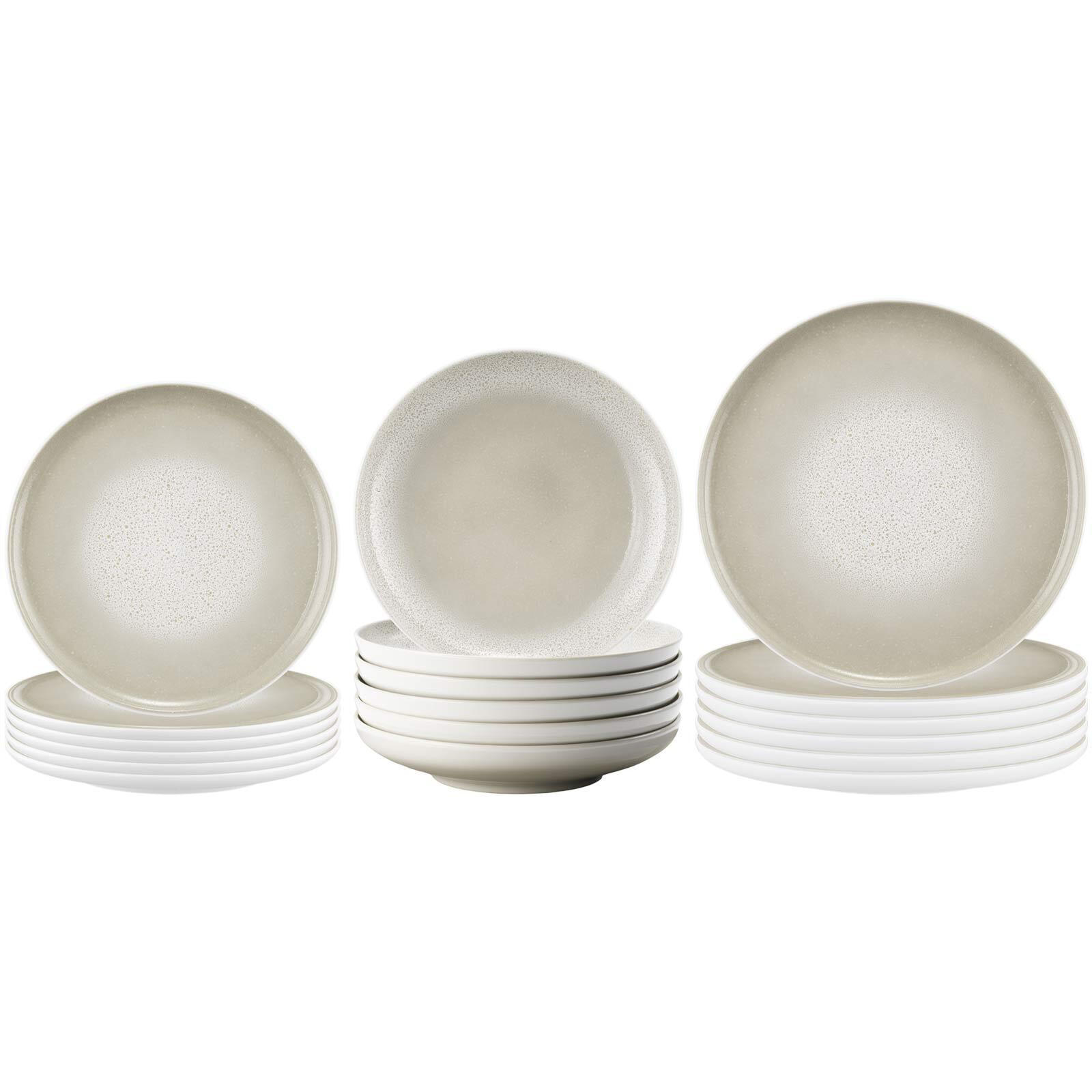 TELLER-SET Sento Home Aura cream 18er Set - Creme, Keramik (2/2/2cm) - Seltmann Weiden