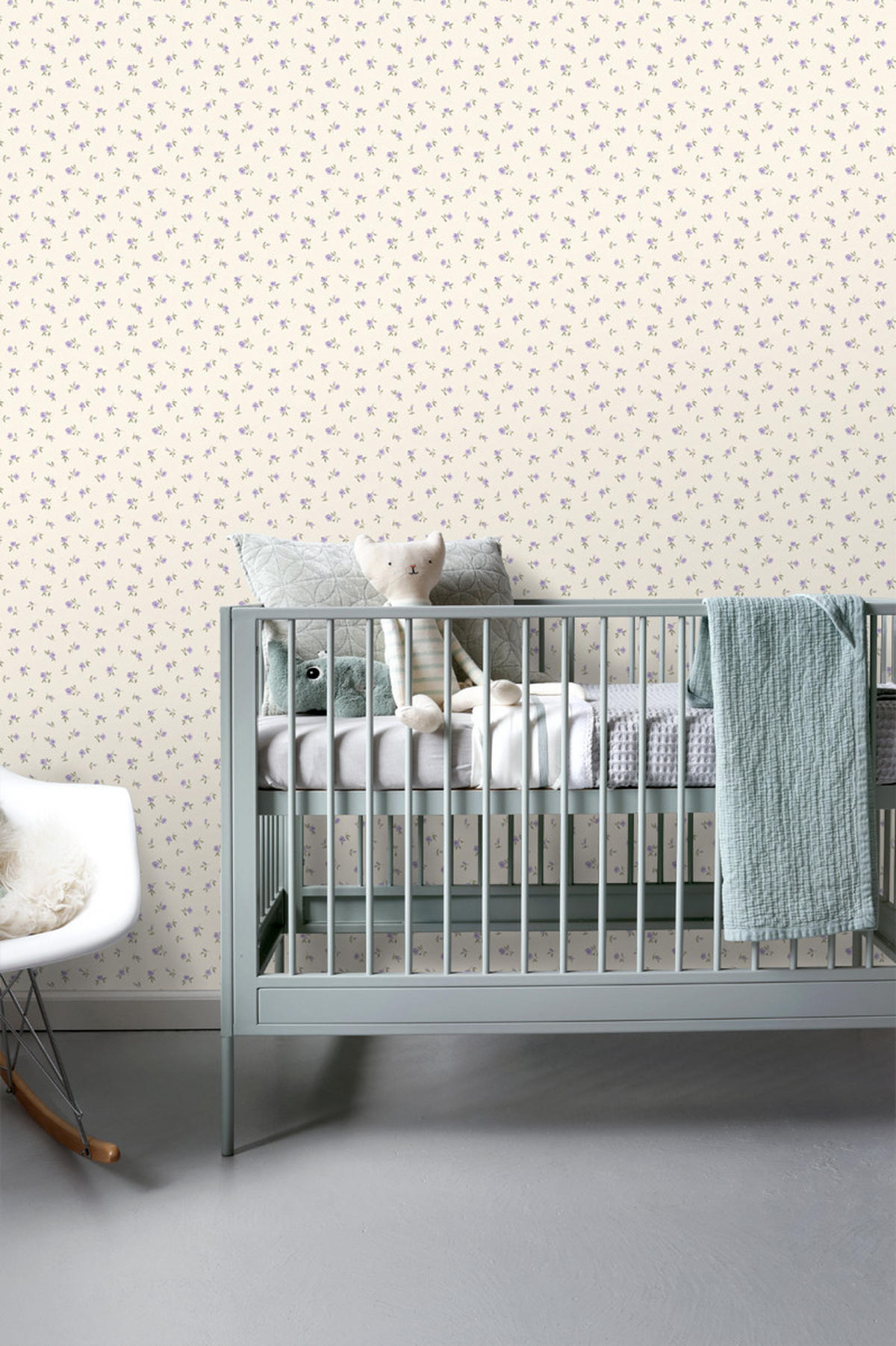 TAPETE kleine Röschen 53 cm x 10.05 m - Lila, Papier (53/0.1cm) - ESTAhome
