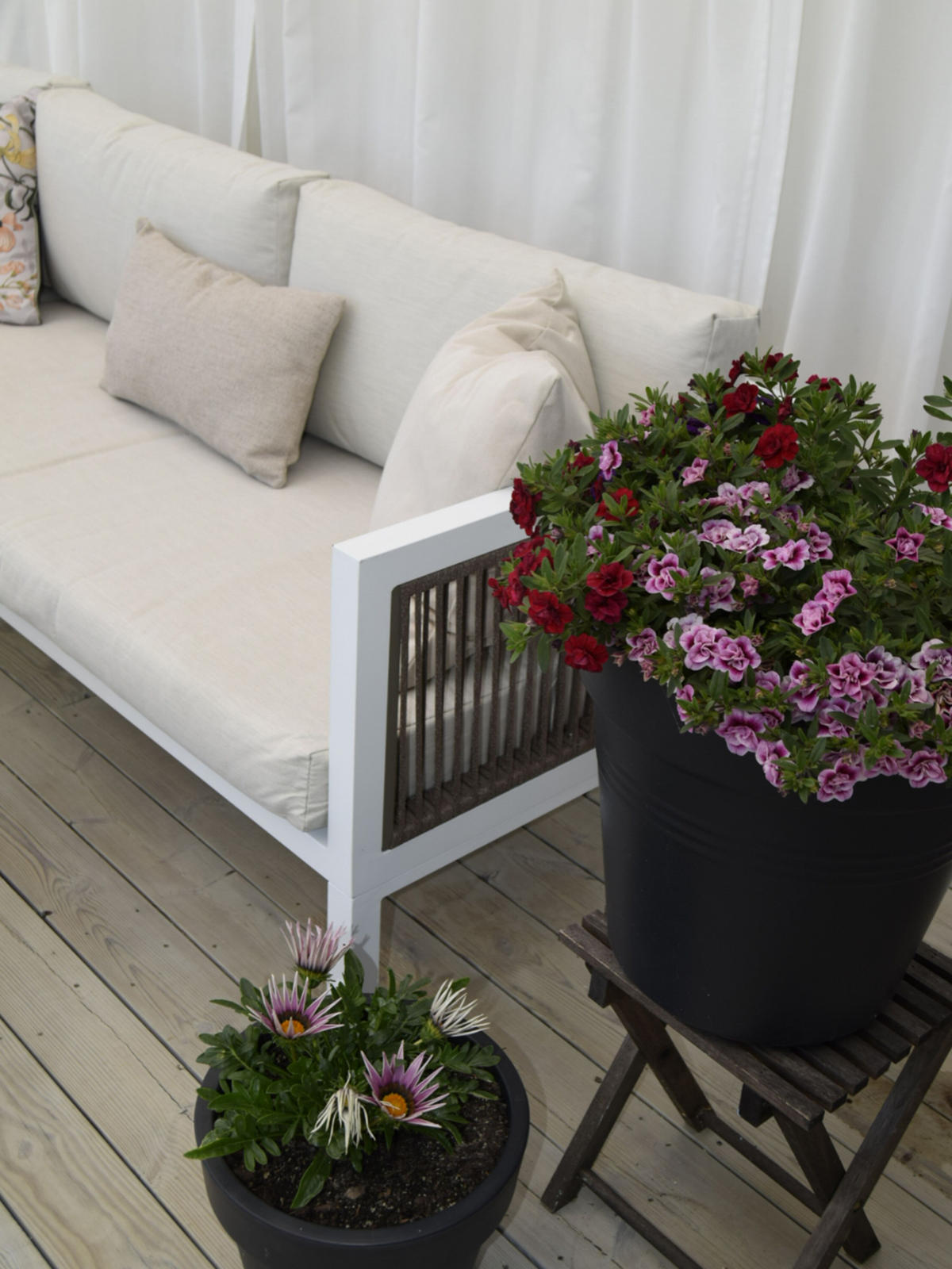LOUNGE SET 4-Sitzer weiß rechtsseitig Borello - Weiß, Metall - Beliani