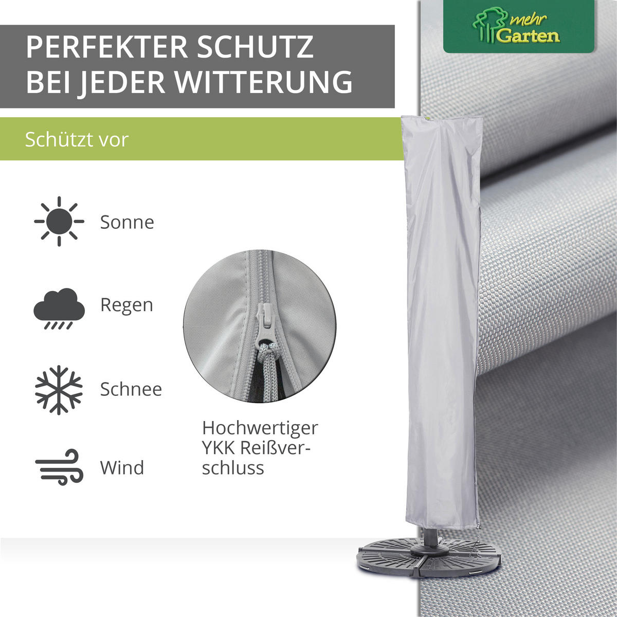 SCHUTZHÜLLE für Ampelschirm Gestell gerade SHP-60158 - Grau, Kunststoff (66/275/275cm) - mehr Garten