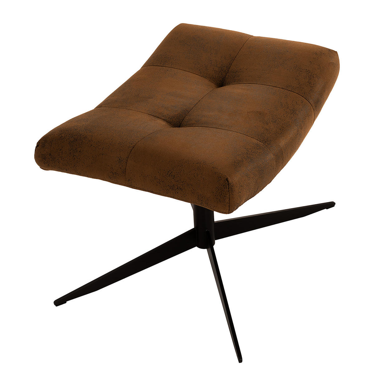 POLSTERHOCKER - Schwarz/Braun, Textil/Metall (67/47/50cm) - home24