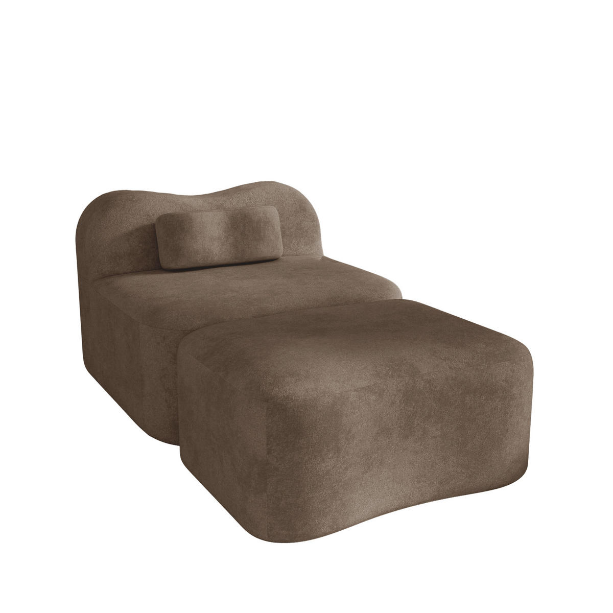 XXL-SESSEL Rahmenlos mit Ottoman, DE-42655, Braun - Braun, Textil (96/70/167cm) - ComfortXL