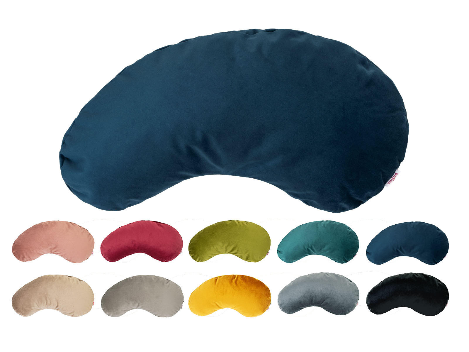 KISSEN-BOHNE Samt&Sonders admiral-blau 45/25 cm - Blau/Dunkelblau, Textil (25/45cm) - beties Heimtextil