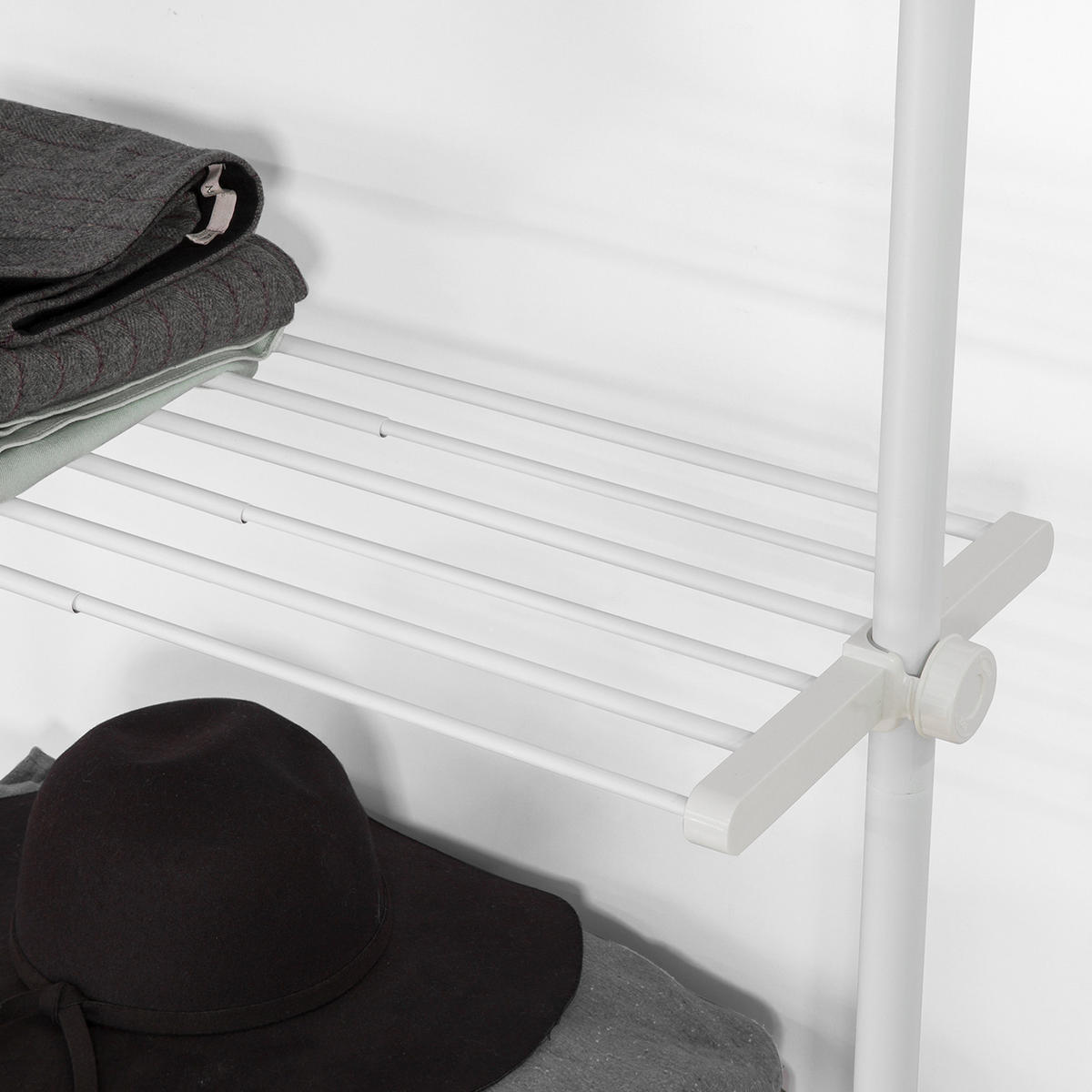 TELESKOP GARDEROBEN SYSTEM Weiß - Weiß, Kunststoff (80/295/2cm) - SoBuy