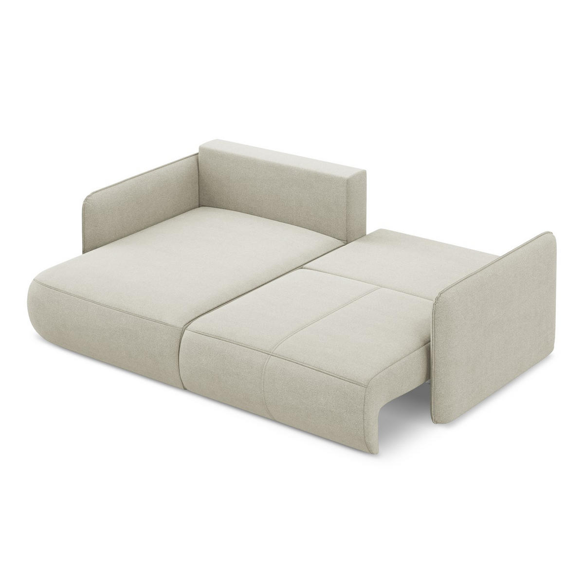 ECKSOFA mit Schlaffunktion Strukturstoff Stoff Beige - Beige/Creme, Kunststoff/Textil (148/207cm) - Makamii