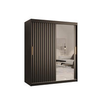 SCHWEBETÜRENSCHRANK 200/150/62 2-türig - Goldfarben/Schwarz, Holz/Kunststoff (150/200/62cm) - Abiks Möbel