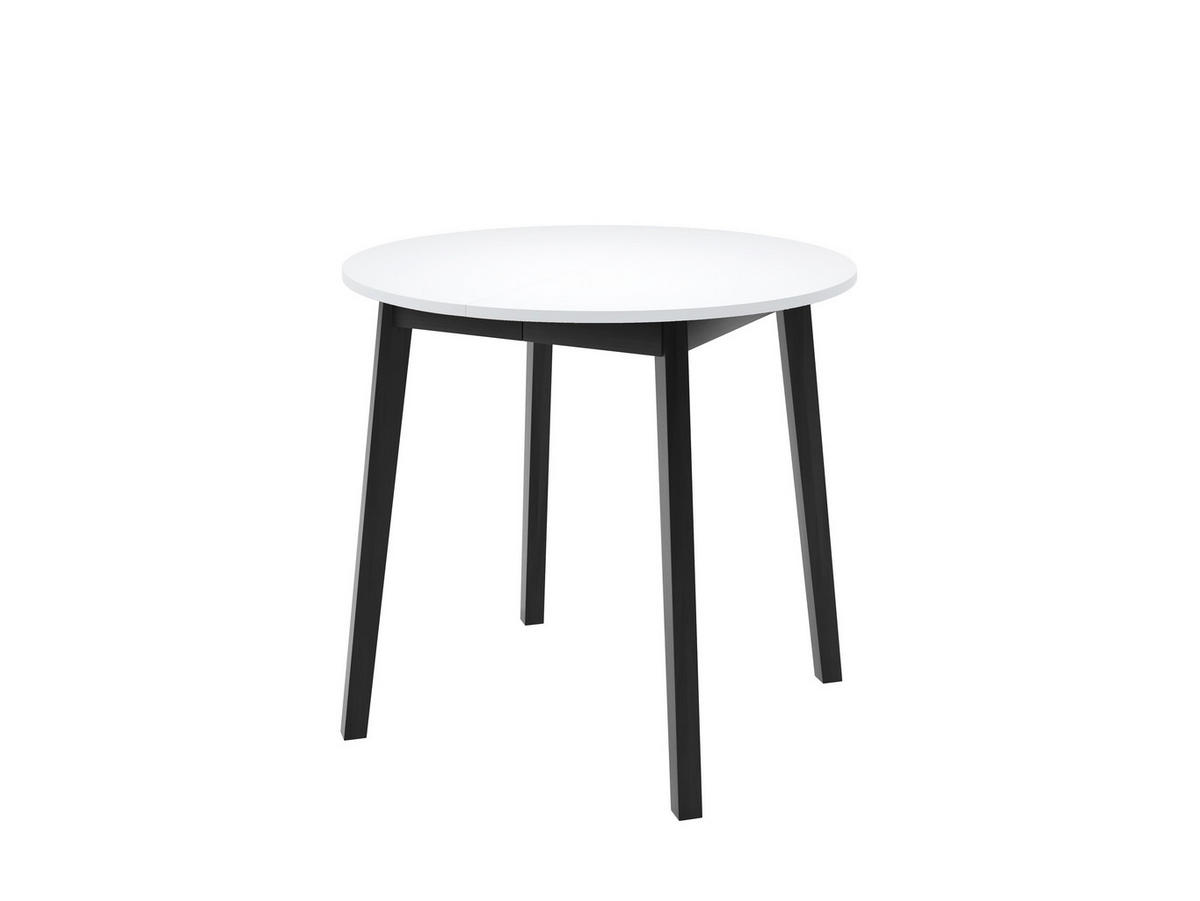 ESSTISCH LUCA S Ausziehbar 90 - 130 / 90 x 77 cm - Schwarz/Weiß, Holz (90/90/77cm) - MASSENO