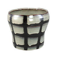 TOPF Arpit Weiß 16.5/16.5/14.5cm - Schwarz/Weiß, Keramik (14.5cm) - PTMD Collection