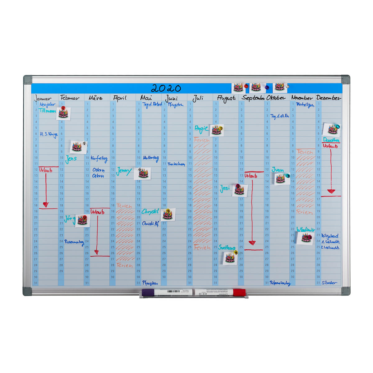 WHITEBOARD Planer - Weiß, Metall (90/60/5cm) - Relaxdays