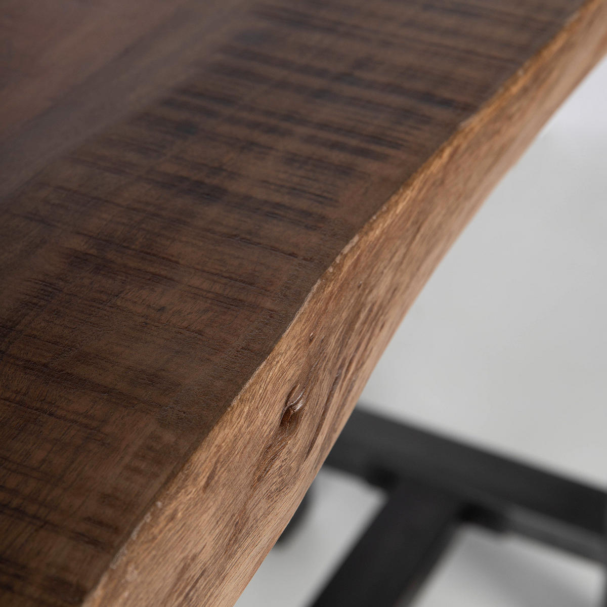 BARTISCH - Akazie massiv / Eisen - Anthrazit/Akaziefarben, Holz/Metall (55/120/105cm) - home24