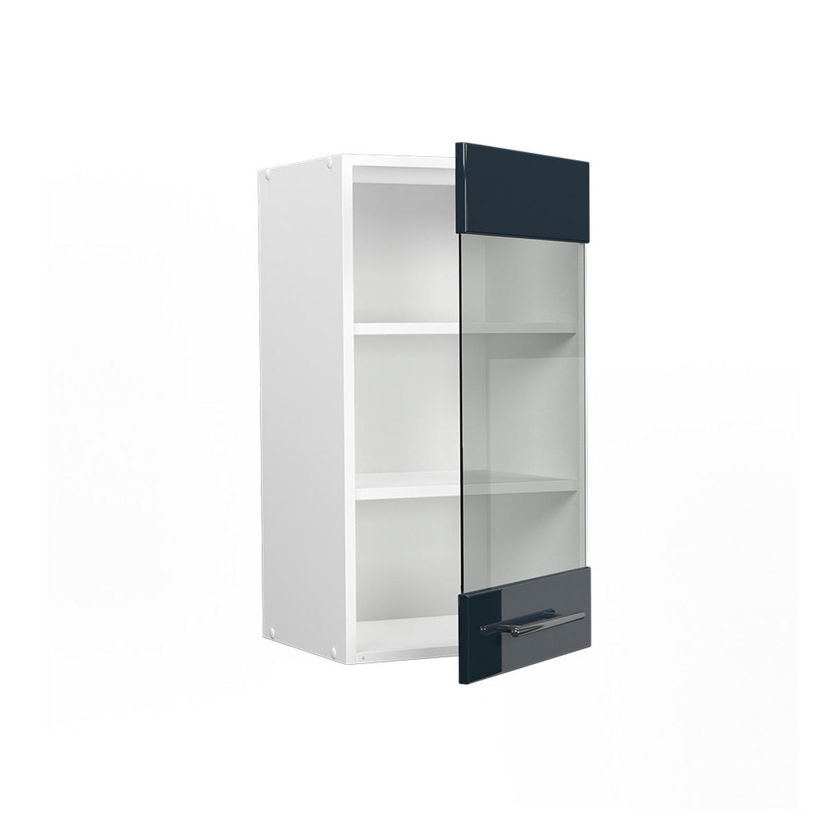 KÜCHENGLASSCHRANK Fame-Line Dunkelblau Hochglanz 40 cm - Weiß/Dunkelblau, Holzwerkstoff (40/72/34.1cm) - Vicco