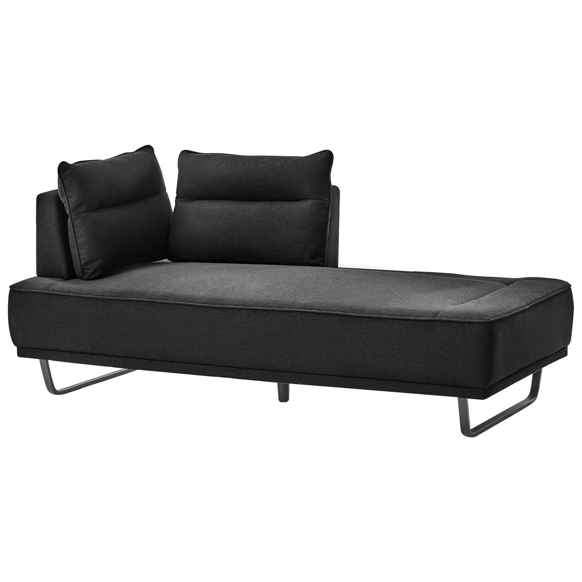 3-SITZER-SOFA Stoff Schwarz Faxen - Schwarz, Textil (184/86/90cm) - Beliani
