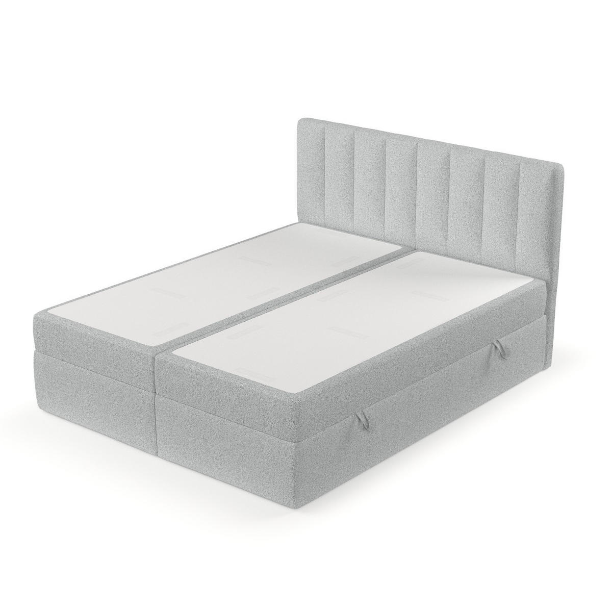 BOXBETT Bari 200/200 cm Hellgrau im Riva Stoff - Hellgrau, Holz/Holzwerkstoff (200/200cm) - AltaBeds