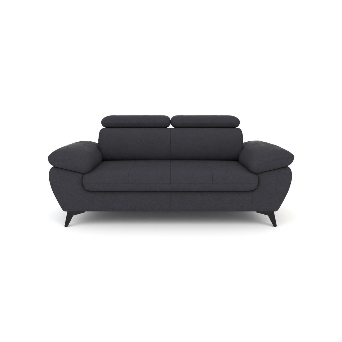 2,5-SITZER Karlstad Flachgewebe Blau verstell. Kopfstützen B 194 cm - Dunkelblau, Kunststoff/Textil (194/84/100cm) - foamnova