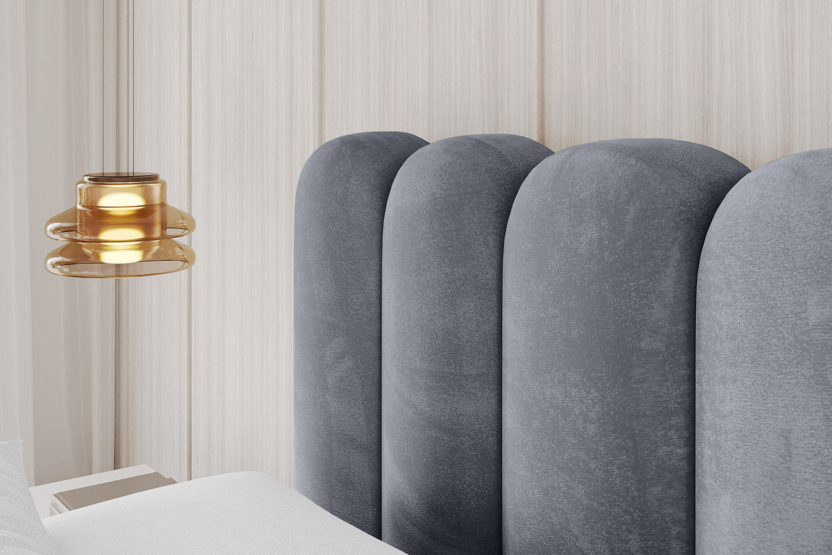 POLSTERBETT mit Bettkasten, Fußteil und Lattenrost, Boxbett ohne Matratze - SENA-Z 180x200 Grau - Grau, Holzwerkstoff/Textil (180/200cm) - ALTDECOR