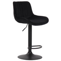 BARHOCKER Lentini Samt 86-108x50x50 cm schwarz - Schwarz, Textil (50/86/50cm) - furnicato