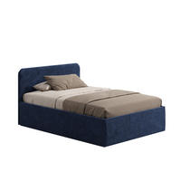 POLSTERBETT 140x200 cm Bonnellfederkernmatratze H2 Microvelours in Navy - Dunkelblau, Textil (140/200cm) - Home Collective