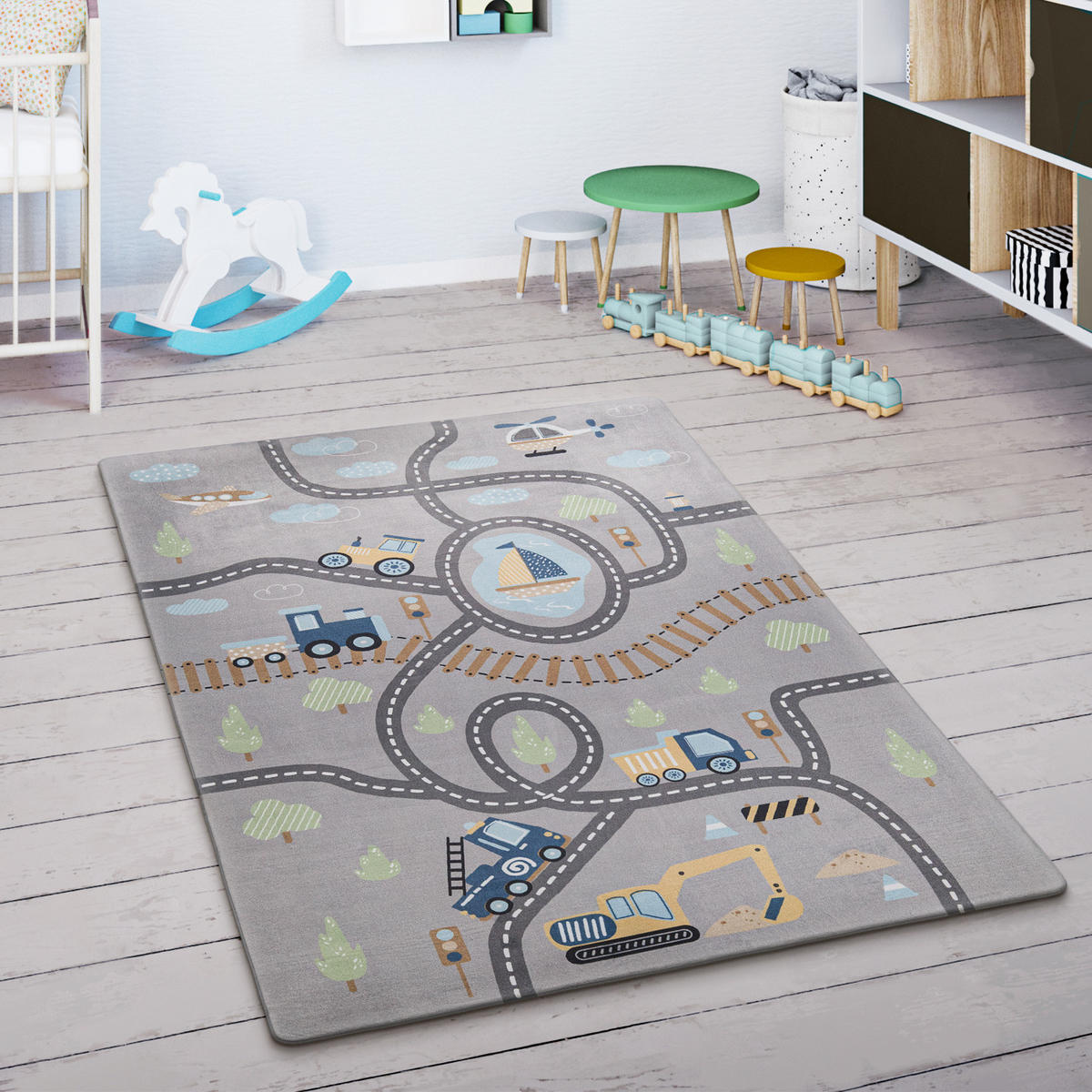 KINDERTEPPICH 80/150 cm Chicos 562 - Grau, Textil (80/150cm) - Paco Home