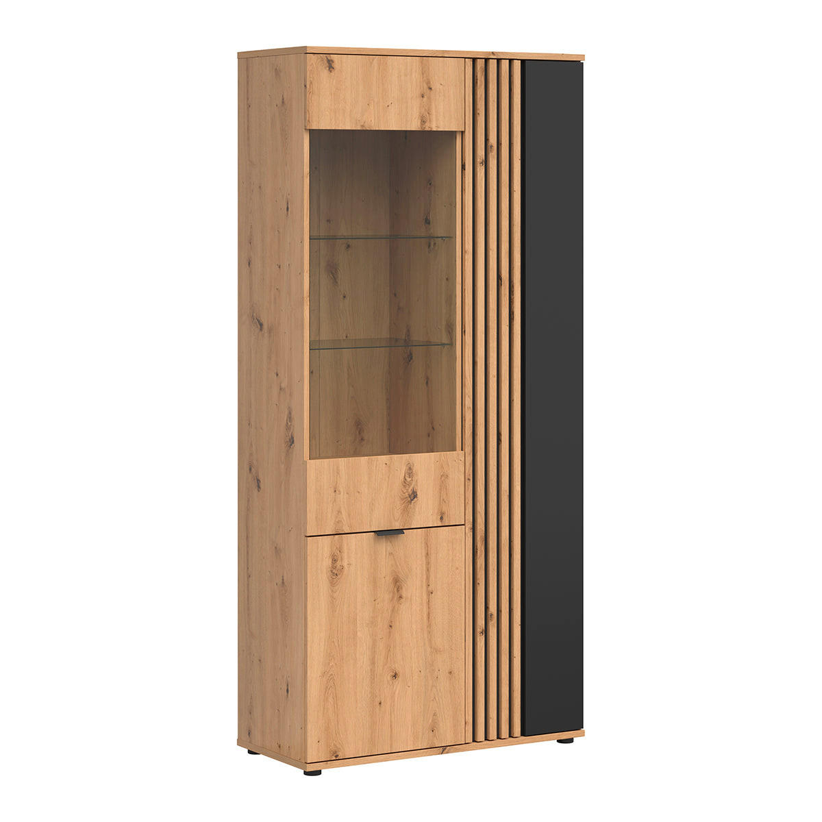GESCHIRRSCHRANK Ezra Holz - Braun, Holzwerkstoff (90/195/40cm) - Petits-meubles