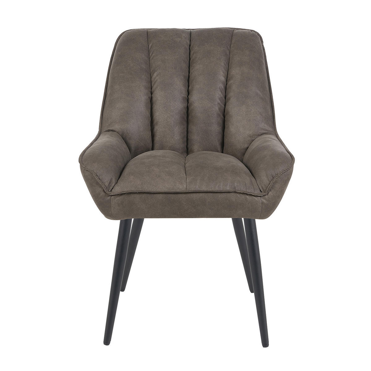 ESSZIMMERSTUHL Mika-Tara 2er-Set - Taupe/Schwarz, Textil/Metall (60/88/68cm) - DUBI Möbel