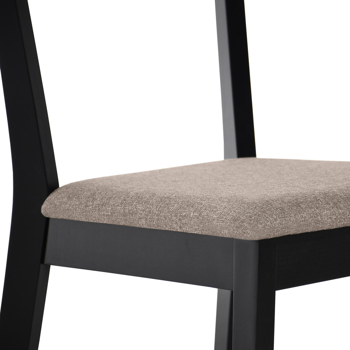 STUHL Moden mit schwarzen Holzbeinen, Polsterstuhl, Beige - Beige/Schwarz, Holz (45/84/45cm) - Beautysofa