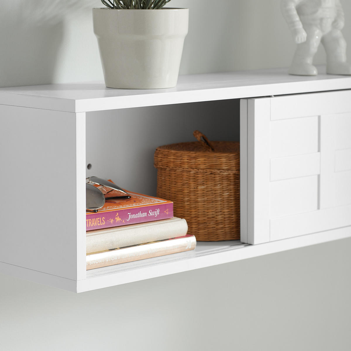 WANDGARDEROBE Weiß - Weiß, Holzwerkstoff (75/23/20cm) - SoBuy