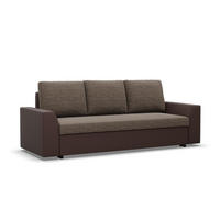 SOFA 3-SITZER MIT SCHLAFFUNKTION LUGO Braun - Braun, Textil (92/92/232cm) - Mebligo
