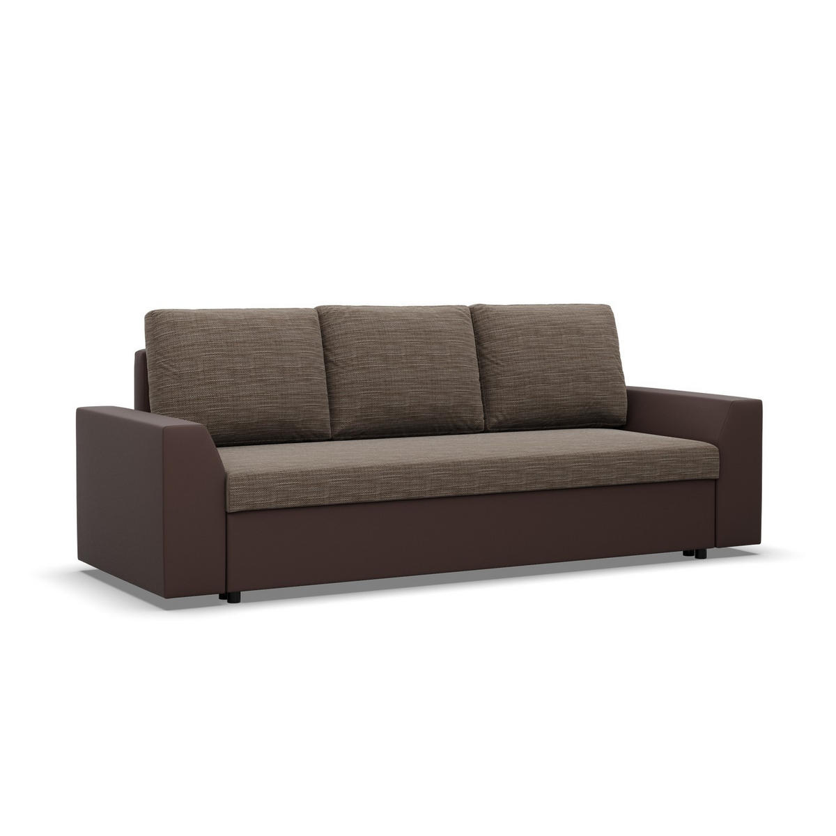 SOFA 3-SITZER MIT SCHLAFFUNKTION LUGO Braun - Braun, Textil (92/92/232cm) - Mebligo