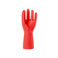 SCHMUCKSTÄNDER Arts of Parts Hand klein, Steingut, Rot, 7 x 4 x 18 cm - Rot, Keramik (4/18/7cm)