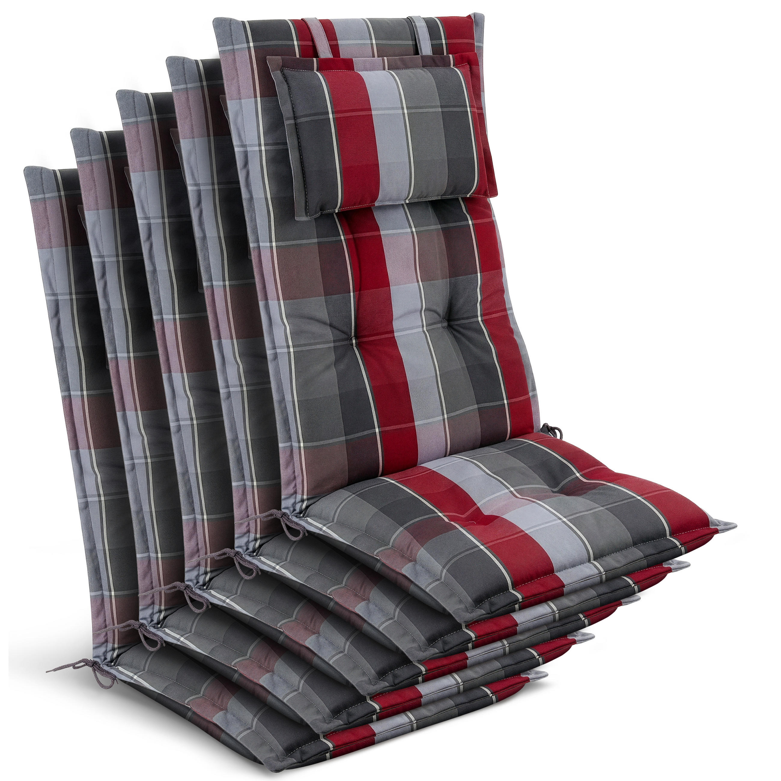 HOCHLEHNER Highlux HL 120x52x7cm Grau-Rot-Hellblau-Kariert (5tlg) - Hellblau, Textil (52/120cm) - Beautissu 