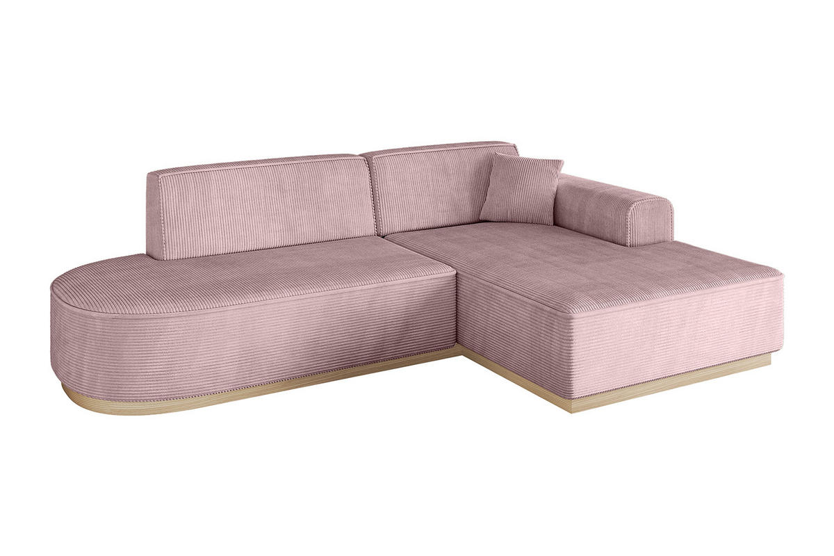 ECKSOFA Ottomane Rechts IREA-L1 - 232x165x80 cm Rosa - Rosa, Holzwerkstoff/Textil (232/165cm) - ALTDECOR