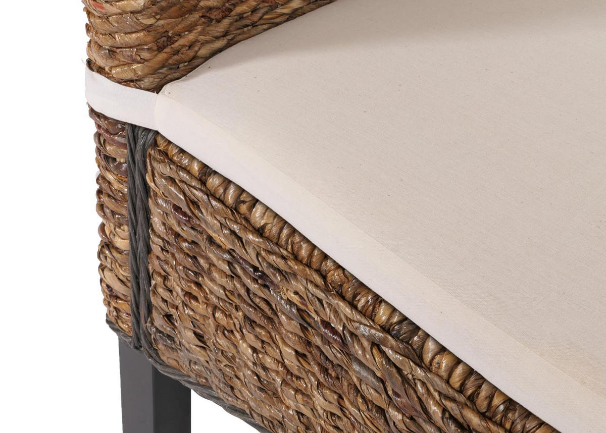 ESSZIMMERSTUHL 6er-Set Korbstuhl Stuhl Malibu Bananengeflecht 96x46x41cm Sitzhöhe 46cm dunkel mit Kissen - Dunkelbraun, Kunststoff (46/96/41cm) - CHEFGASTRO