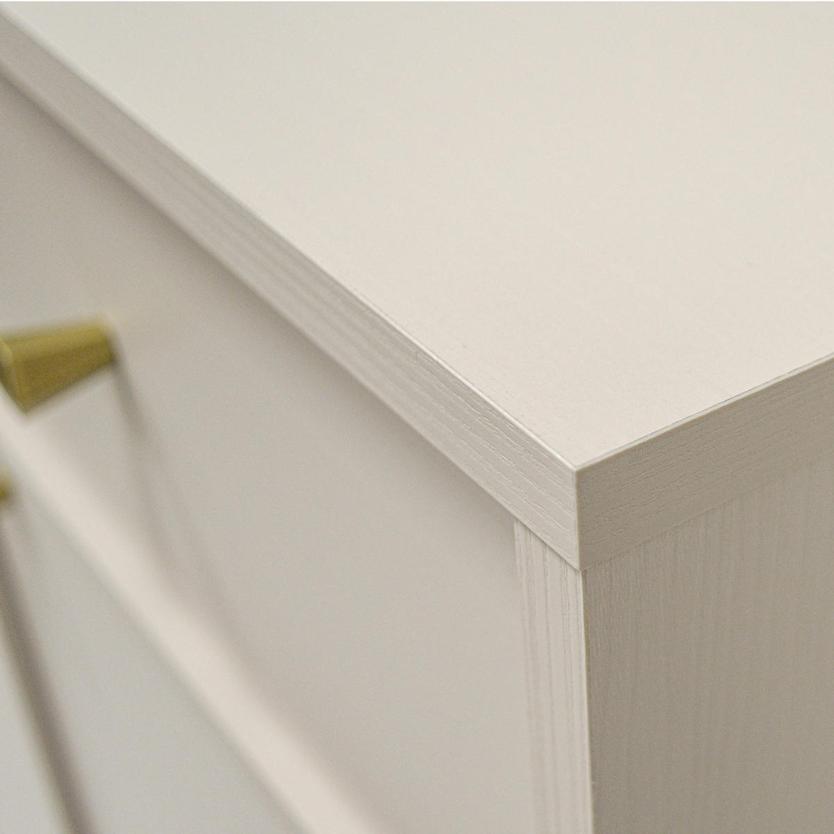KOMMODE FLOREN, Creme/Gold - Creme, Holzwerkstoff/Metall (83.6/73.9/40.8cm) - KONSIMO®