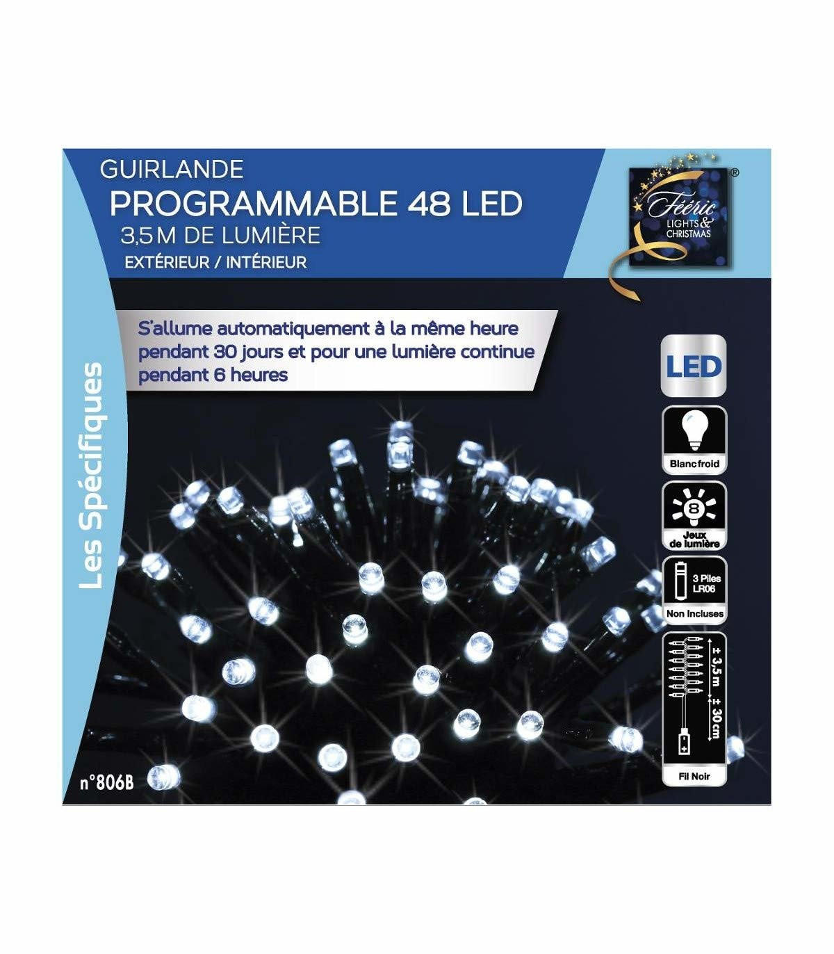 LICHTERKETTE 48 LED 3,5 m - Weiß, Kunststoff (3500cm) - Fééric Lights and Christmas