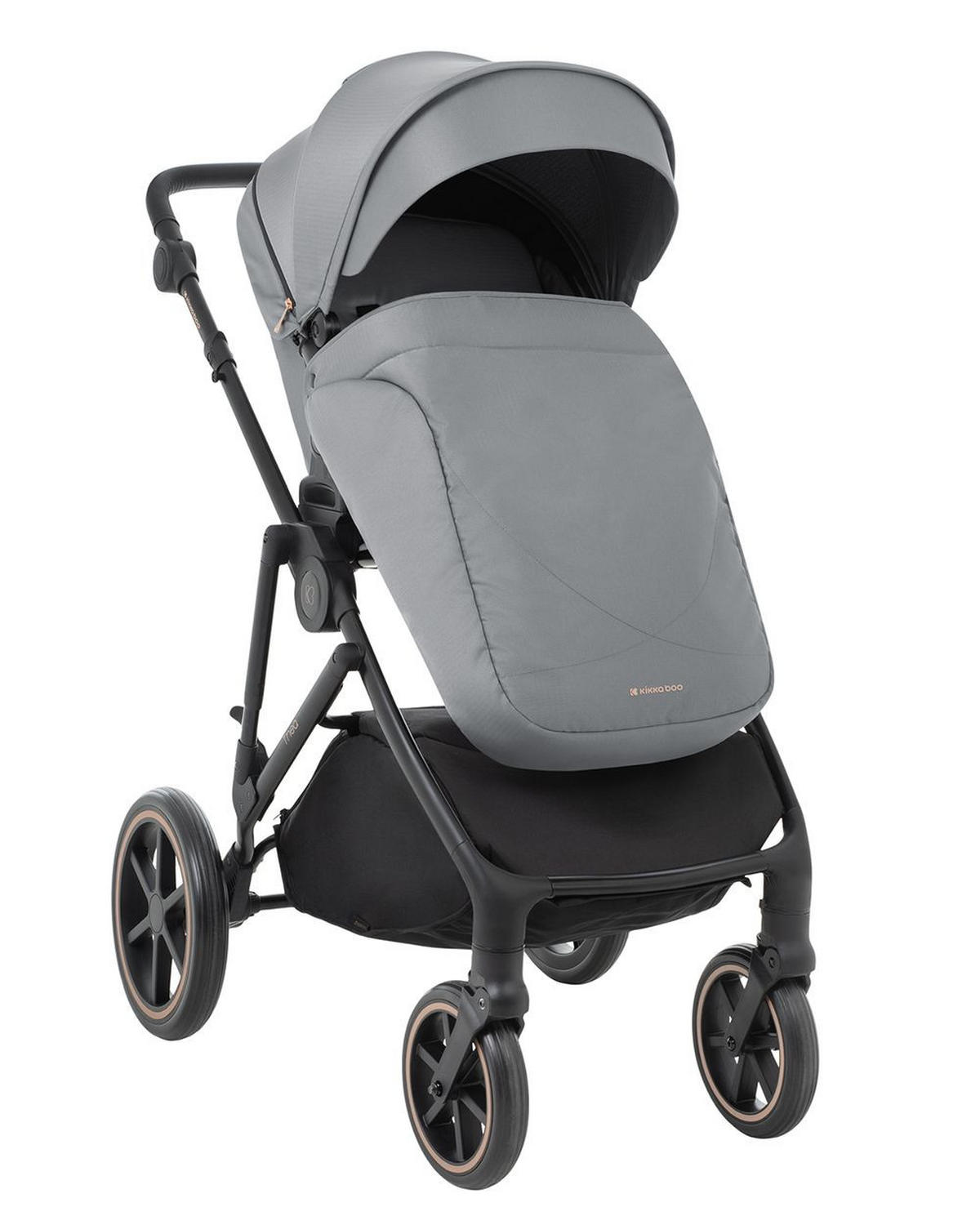 KINDERWAGEN Thea 2 in 1 grau EVA-Räder verstellbarer Schiebegriff Babywanne - Grau, Metall (78/57/102cm) - Kikka boo