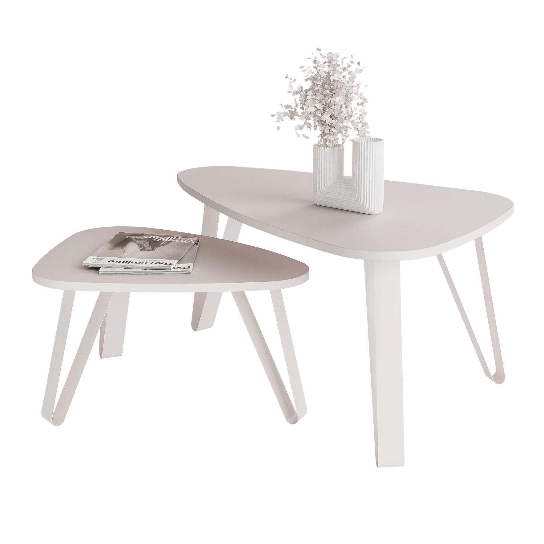 SATZTISCH NOA Stahlgestell, Freiform, Kaschmir - Kaschmir, Holzwerkstoff/Metall (94/60/42cm) - Idohome