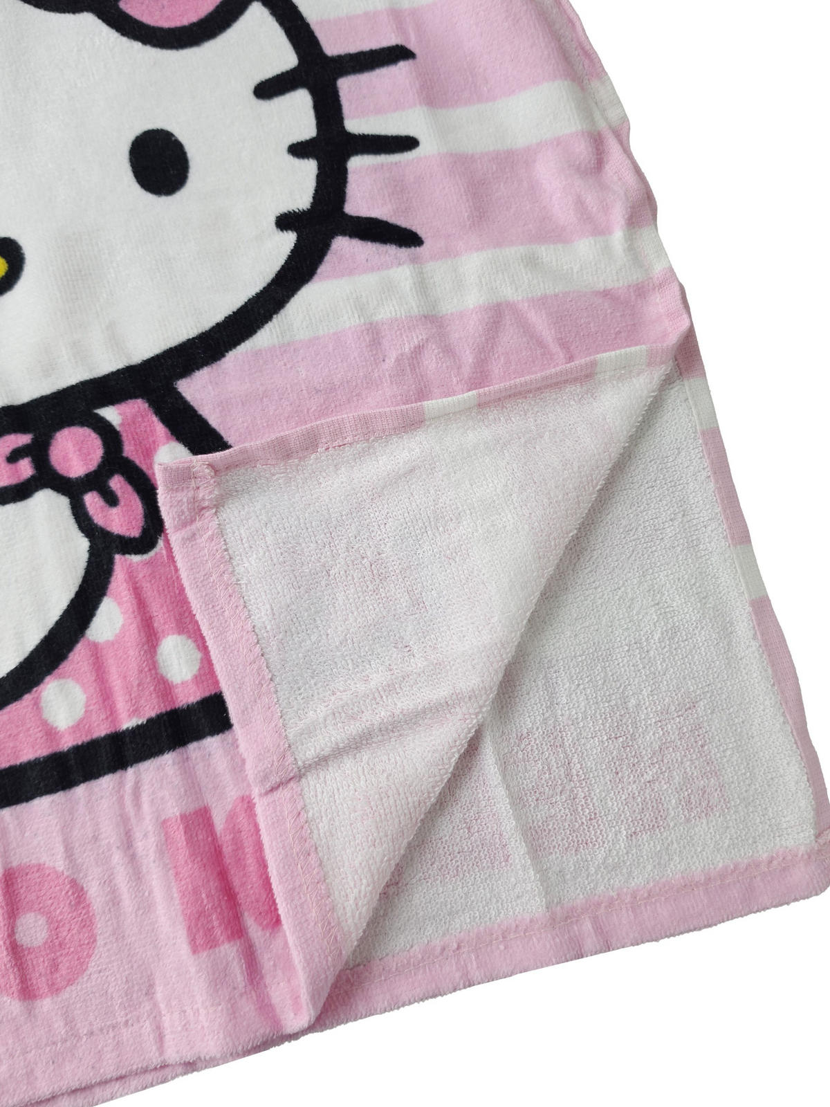 BADEPONCHO Hello Kitty Gestreift Rosa 50 x 100 cm - Rosa, Textil (Einheitsgrößenull) - Hello Kitty