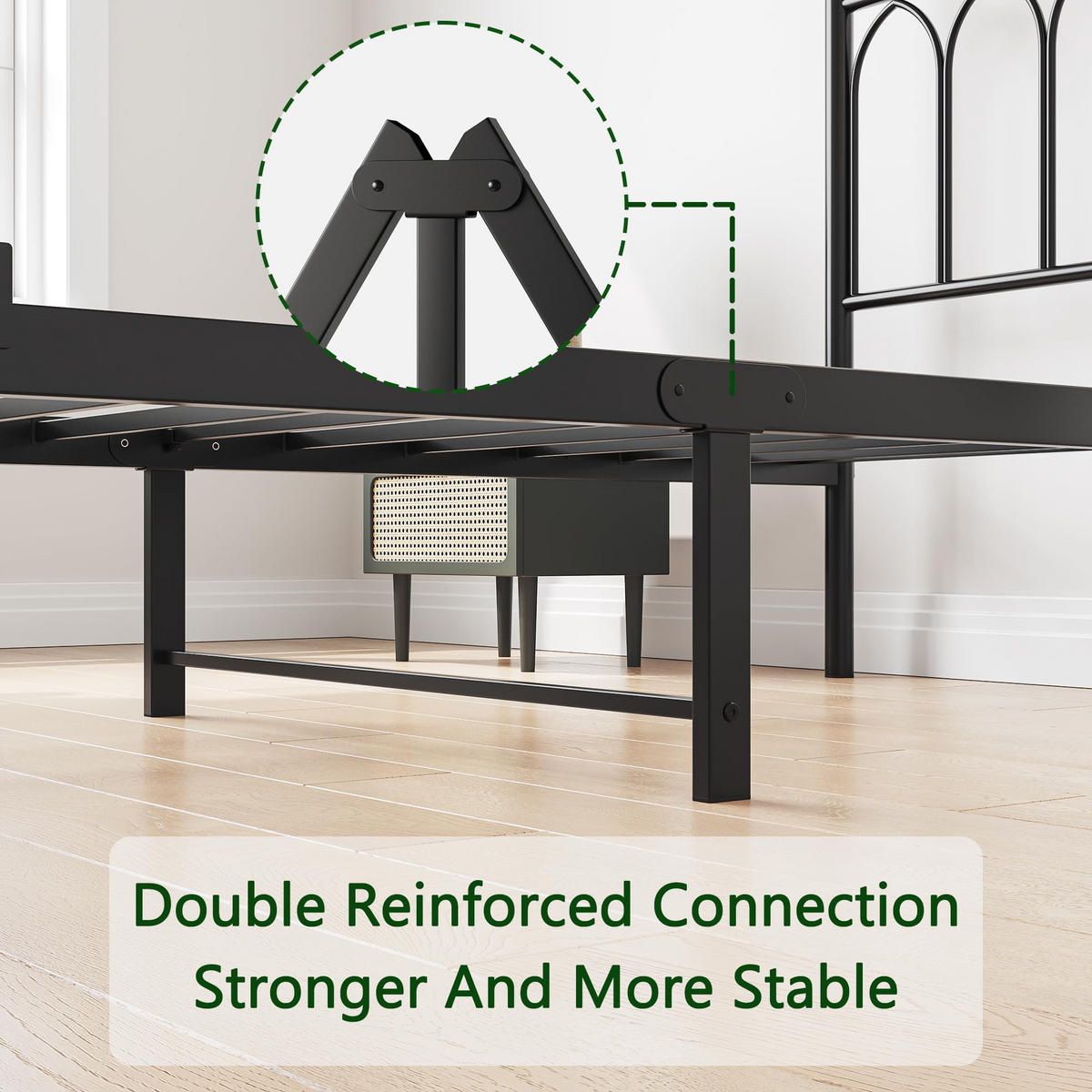 METALLBETT 90x200 cm Vintage Stauraum schwarz - Schwarz, Holzwerkstoff (90/200cm) - LEBENLANG