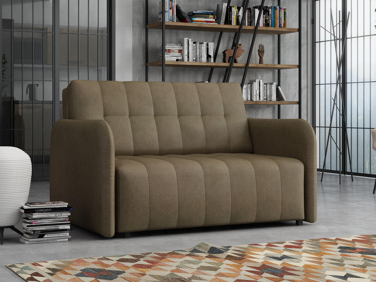 SCHLAFSOFA Viva Grand II - Hellbraun/Schwarz, Holz/Kunststoff (125/85/95cm) - MIRJAN24