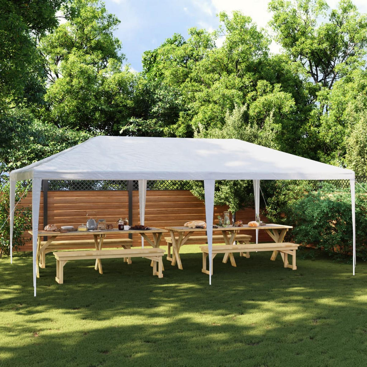 PARTYZELT 4/6 M Weiss - Weiß, Kunststoff (600/270/400cm) - vidaXL