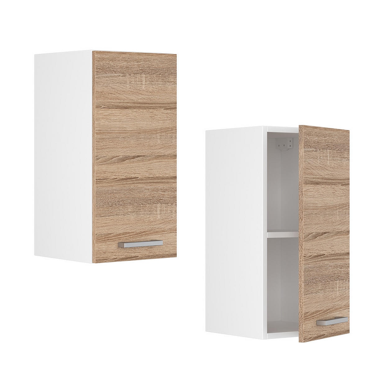 HÄNGESCHRANK R-Line Sonoma 30 cm - Weiß/Sonoma Eiche, Holzwerkstoff (30/60/31cm) - Vicco