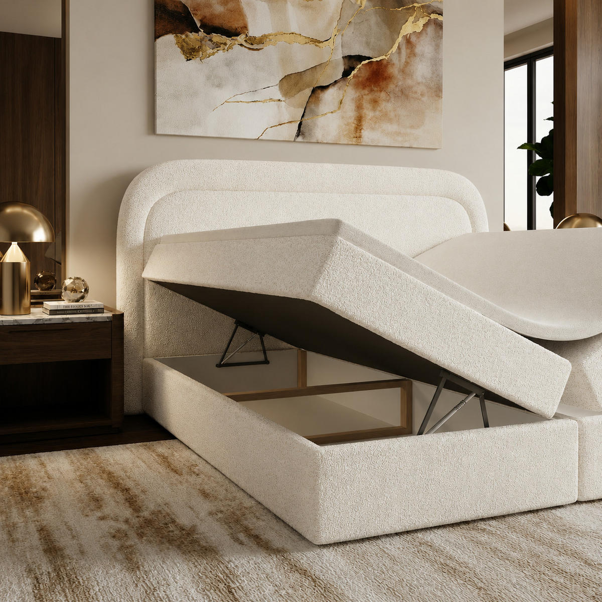 BOXBETT Bonito mit Topper Weiß 180x200 - Weiß, Textil (180/200cm) - Luxkor24