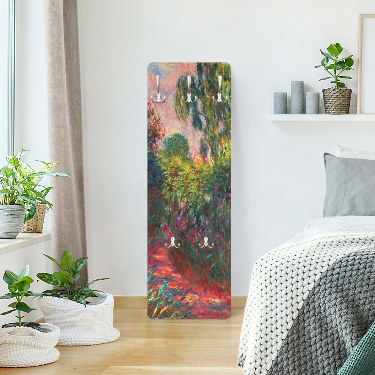 WANDGARDEROBE - Claude Monet Japanische Brücke im Garten von Giverny 34/105 cm - Multicolor, Holzwerkstoff (34/105/1.6cm) - Bilderwelten