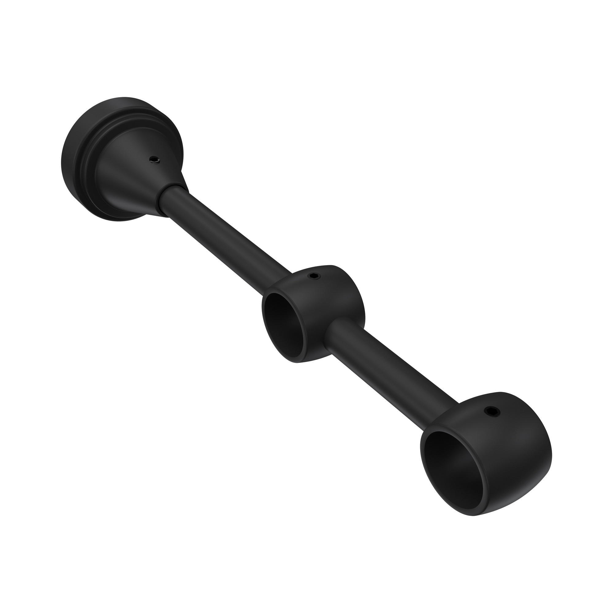 TRÄGER FÜR GARDINENSTANGEN 16 mm Ø, Primus 2-läufig, Schwarz - Schwarz, Metall (19.2/4/4cm) - INTERDECO